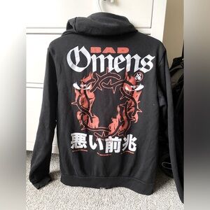 Bad Omens Metal Band Black Graphic Hoodie Zip Up (M)